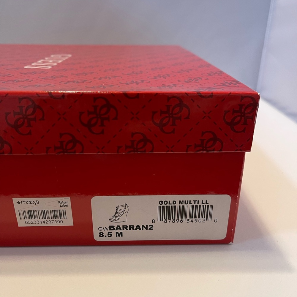 Guess Gold Multi Snake Print Platform Wedges Gw B… - image 8